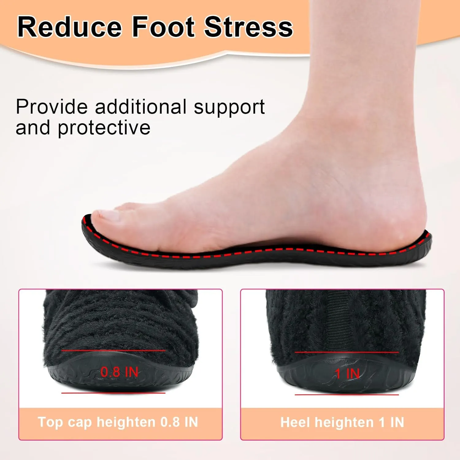 L-RUN Barefoot Womens & Men Soft House Slippers - Lightweight Indoor & Outdoor Slippers - Adjustable Home Shoes