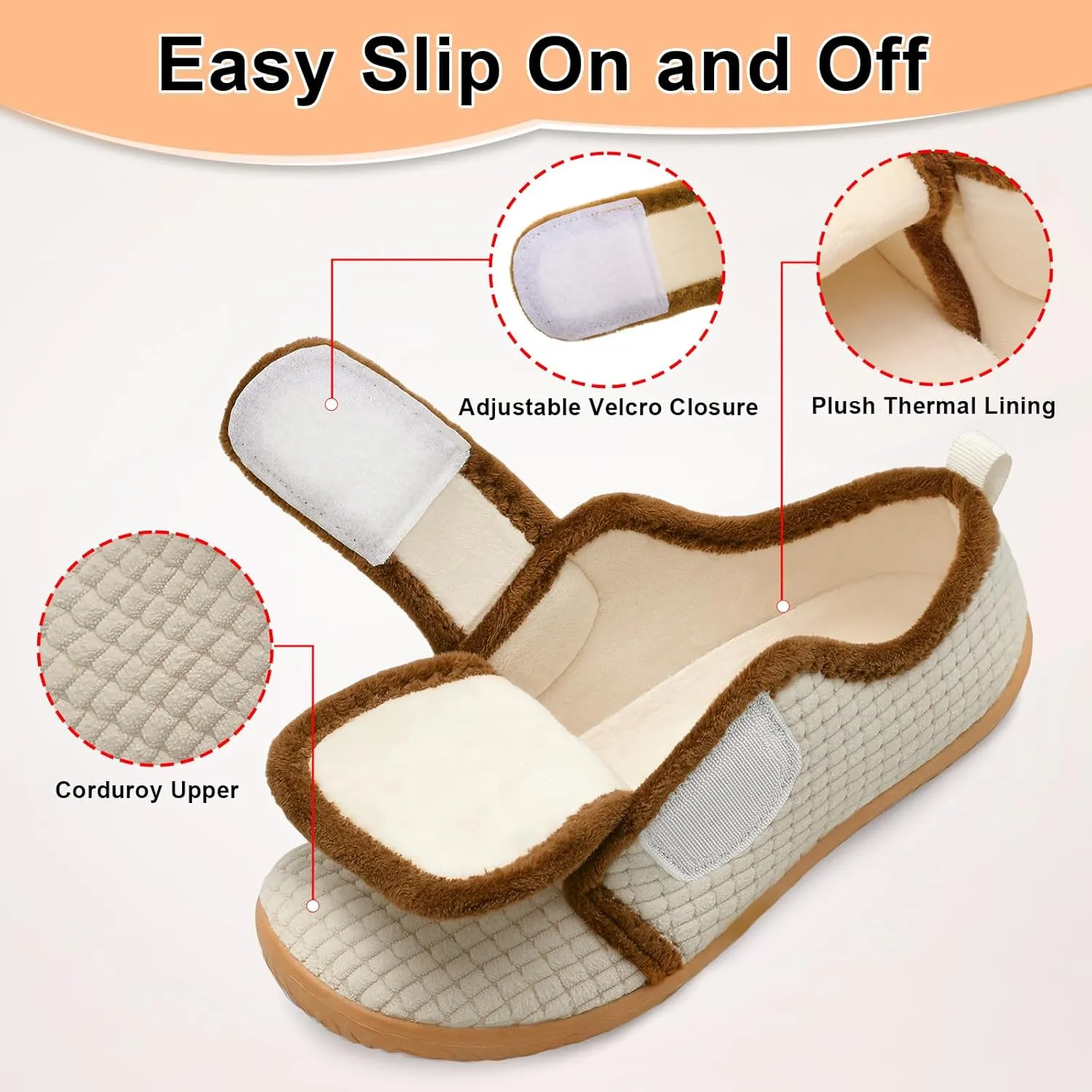 L-RUN Barefoot Womens & Men Soft House Slippers - Lightweight Indoor & Outdoor Slippers - Adjustable Home Shoes