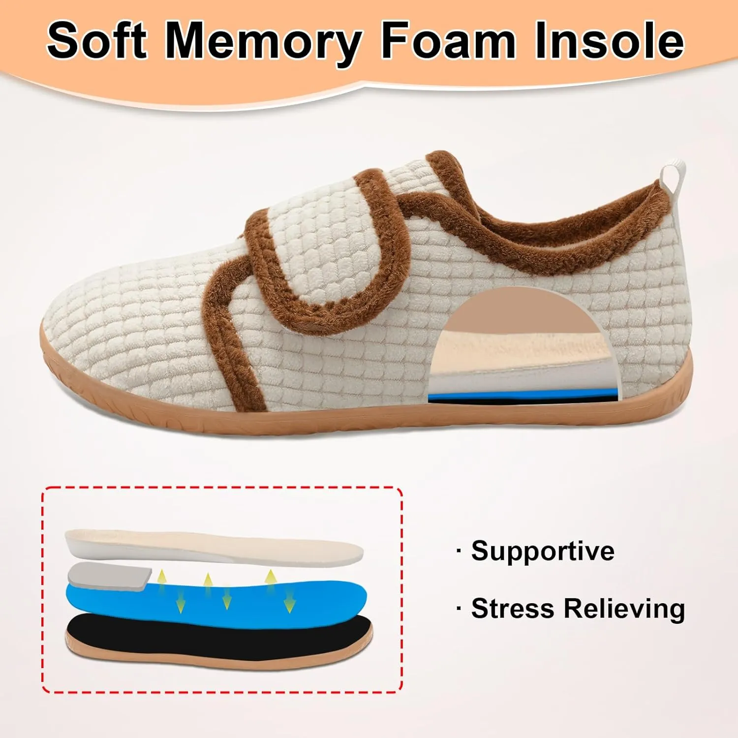 L-RUN Barefoot Womens & Men Soft House Slippers - Lightweight Indoor & Outdoor Slippers - Adjustable Home Shoes