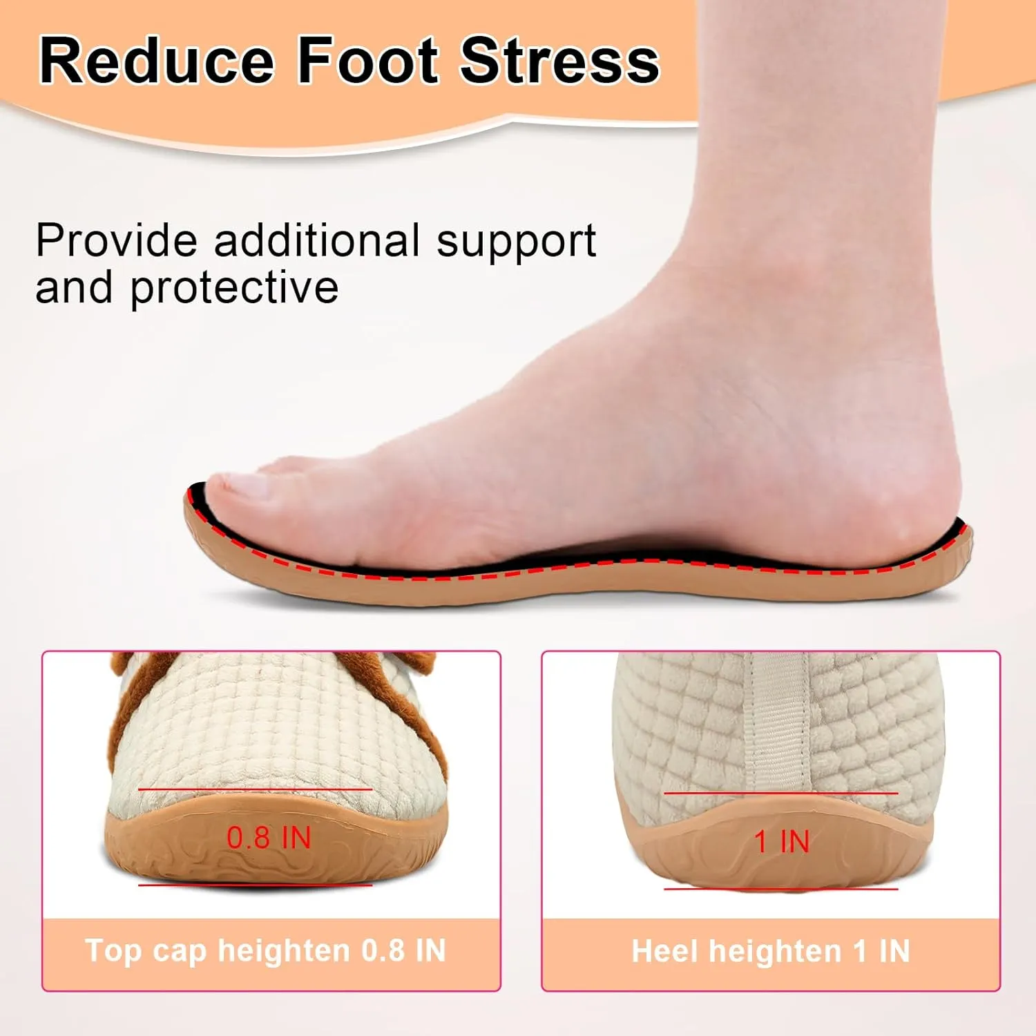 L-RUN Barefoot Womens & Men Soft House Slippers - Lightweight Indoor & Outdoor Slippers - Adjustable Home Shoes