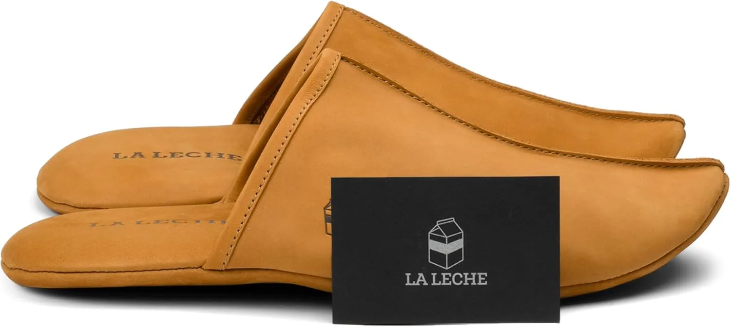 La Leche, Kazakh Style Slippers, Shoes for Home, Indoor House Shoes With Memory Foam, Full Grain Leather, Handmade