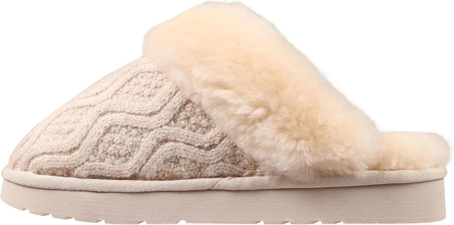 Lamo Women's Lia Scuff Slippers for Women - Premium Suede Upper, Sheepskin Cuff, Faux Fur Lining, Ortholite Foam Footbed with Australian Sheepskin, Rubberlon Outsole - Comfortable, and Stylish