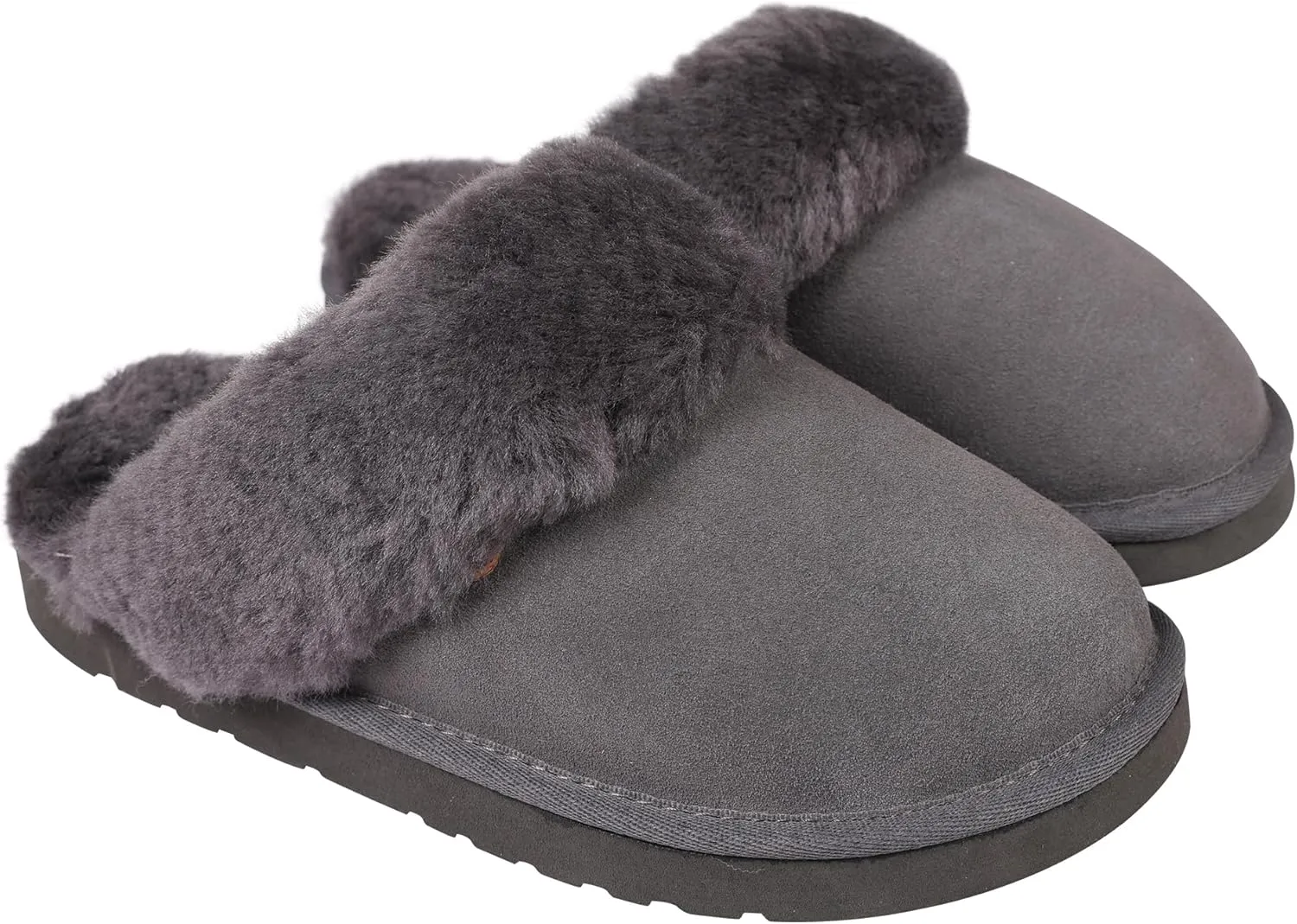 Lamo Women's Lia Scuff Slippers for Women - Premium Suede Upper, Sheepskin Cuff, Faux Fur Lining, Ortholite Foam Footbed with Australian Sheepskin, Rubberlon Outsole - Comfortable, and Stylish