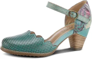 L'Artiste Parchelle Women's Hand Painted Leather D'Orsay Shoes with Strap