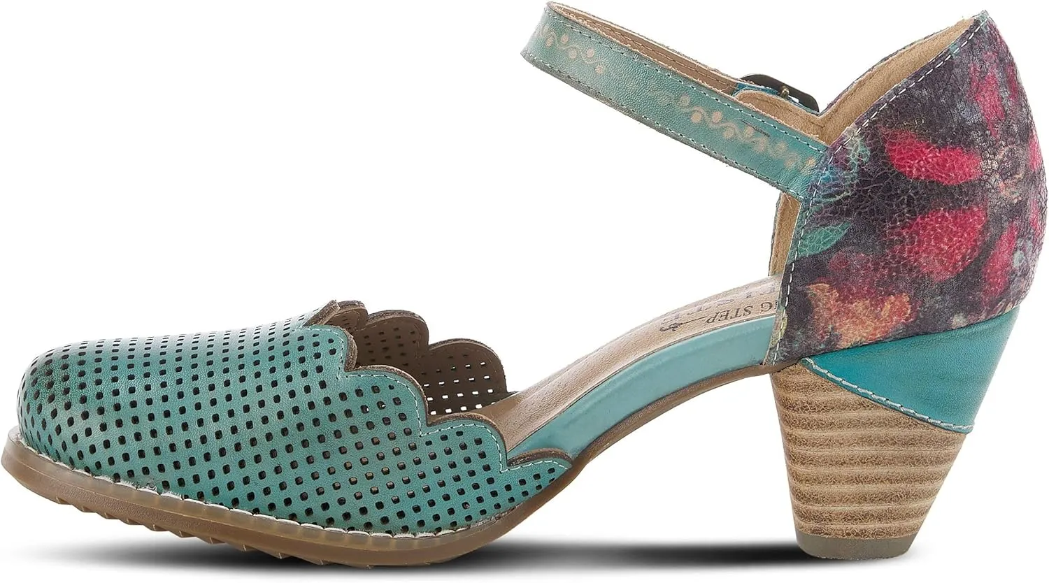 L'Artiste Parchelle Women's Hand Painted Leather D'Orsay Shoes with Strap