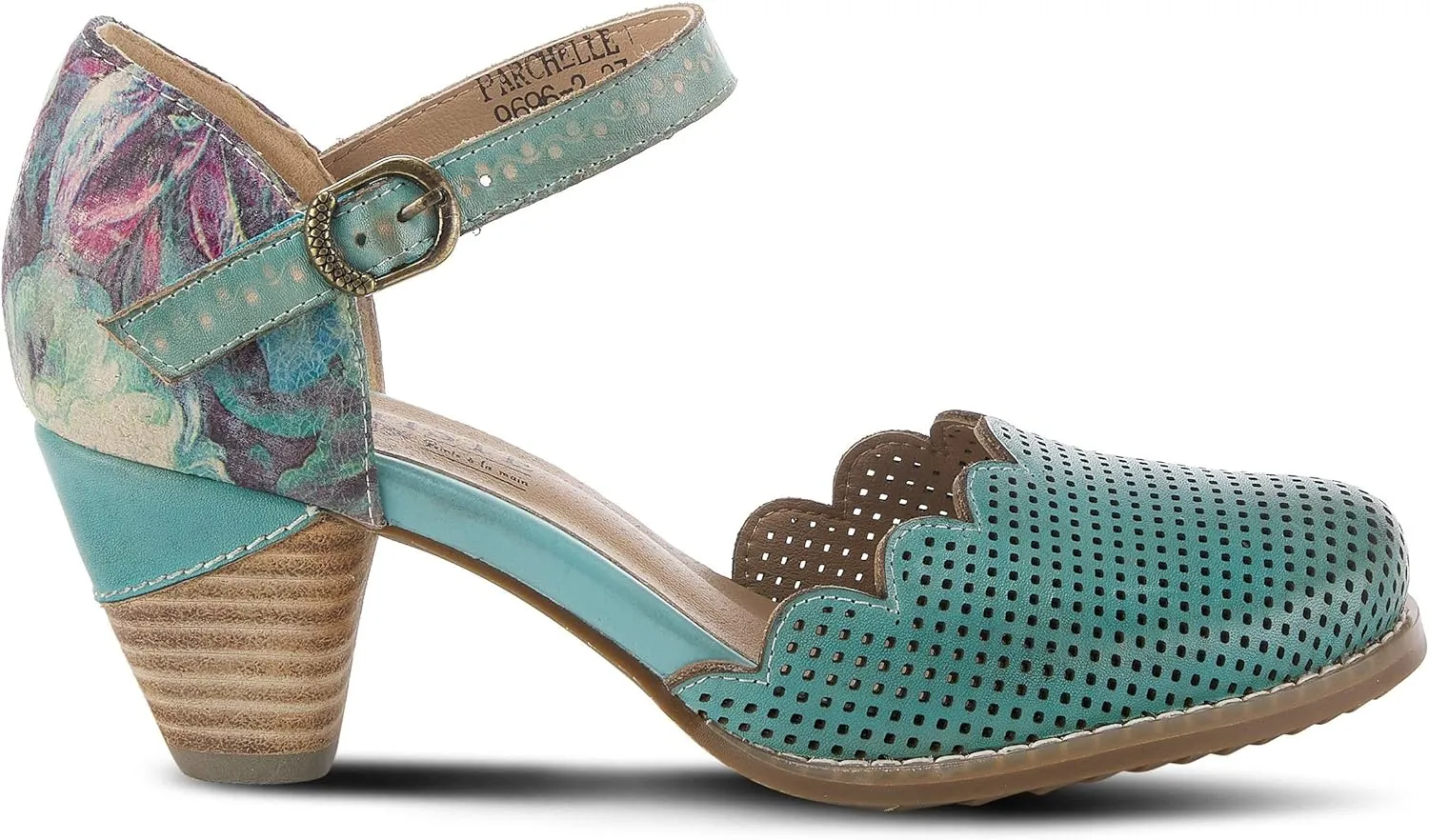 L'Artiste Parchelle Women's Hand Painted Leather D'Orsay Shoes with Strap