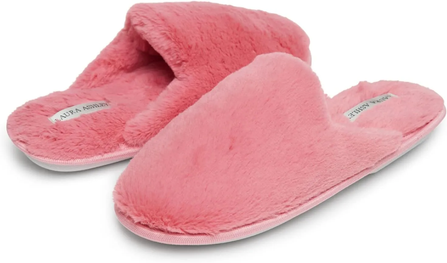 Laura Ashley Ladies All Over Plush W/Memory Foam Slippers