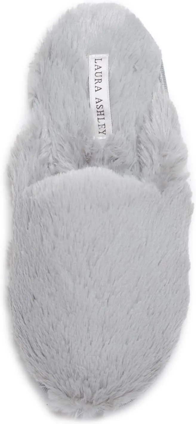 Laura Ashley Ladies All Over Plush W/Memory Foam Slippers