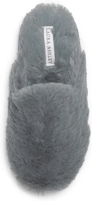 Laura Ashley Ladies All Over Plush W/Memory Foam Slippers