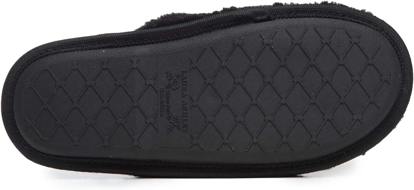 Laura Ashley Ladies All Over Plush W/Memory Foam Slippers