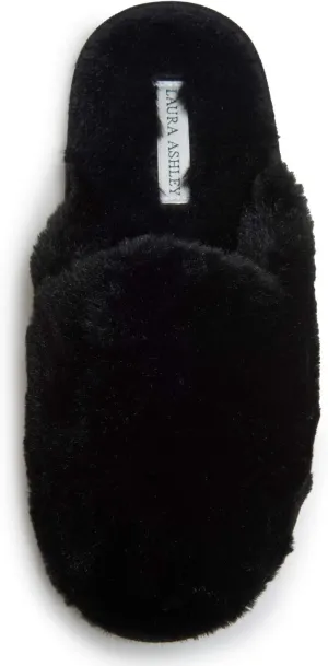 Laura Ashley Ladies All Over Plush W/Memory Foam Slippers