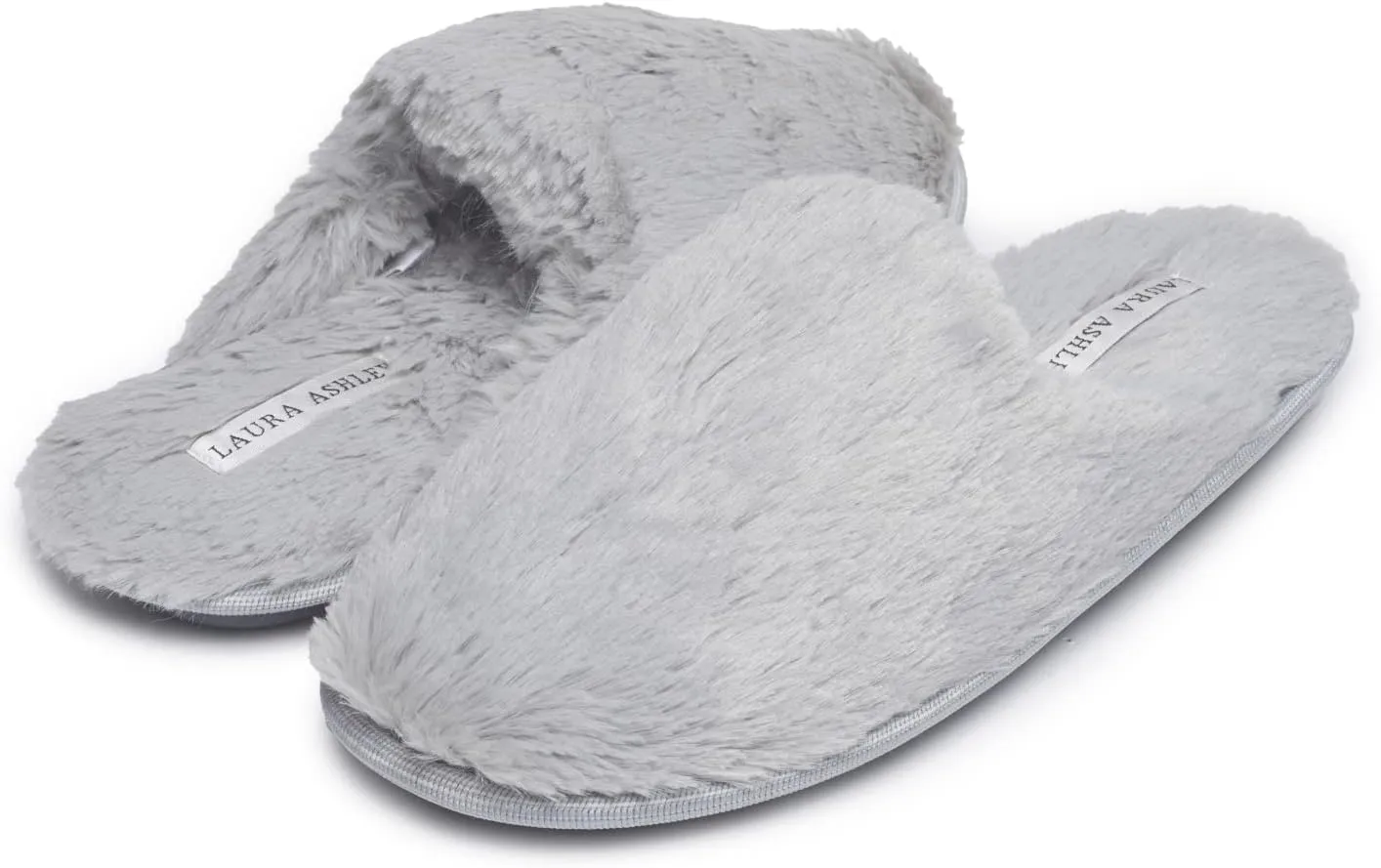 Laura Ashley Ladies All Over Plush W/Memory Foam Slippers