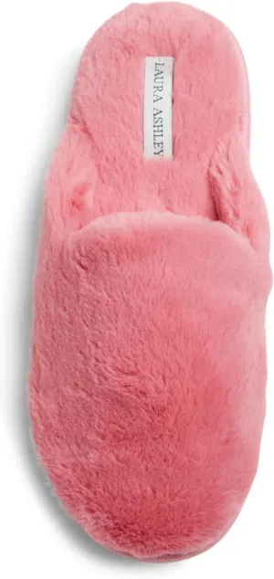 Laura Ashley Ladies All Over Plush W/Memory Foam Slippers