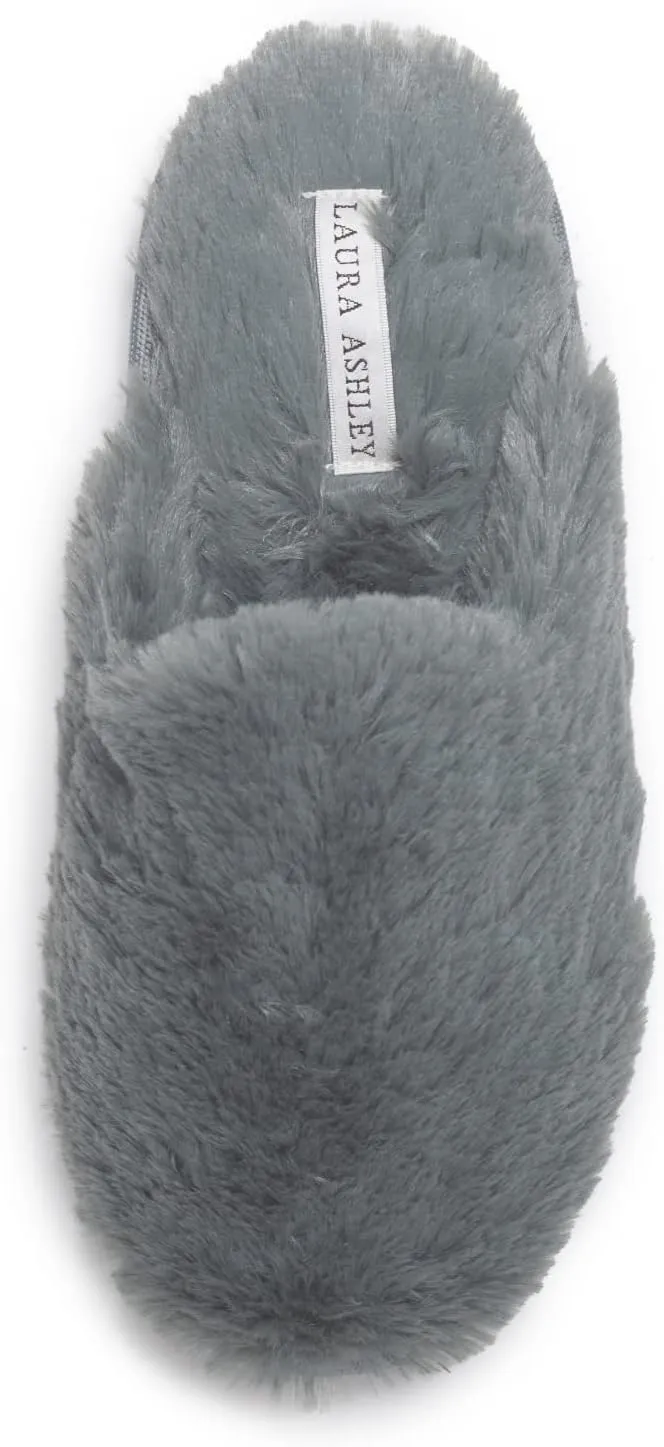 Laura Ashley Ladies All Over Plush W/Memory Foam Slippers