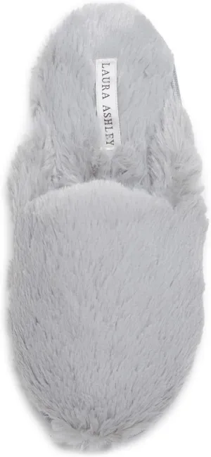 Laura Ashley Ladies All Over Plush W/Memory Foam Slippers