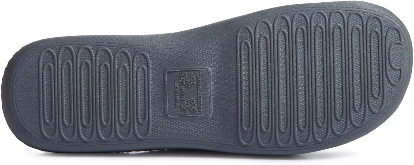 Laura Ashley Ladies Spa Rugged Slippers With Memory Foam Insole