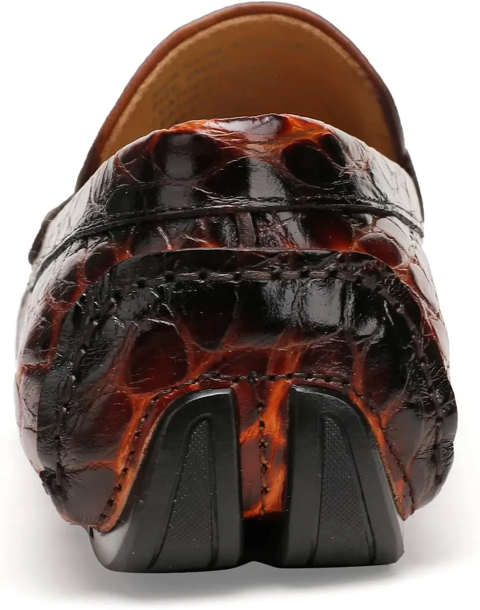 Leather Dress Shoes for Men, Crocodile Pattern Loafers Driving Loafers Formal Loafers Shoes