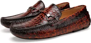 Leather Dress Shoes for Men, Crocodile Pattern Loafers Driving Loafers Formal Loafers Shoes