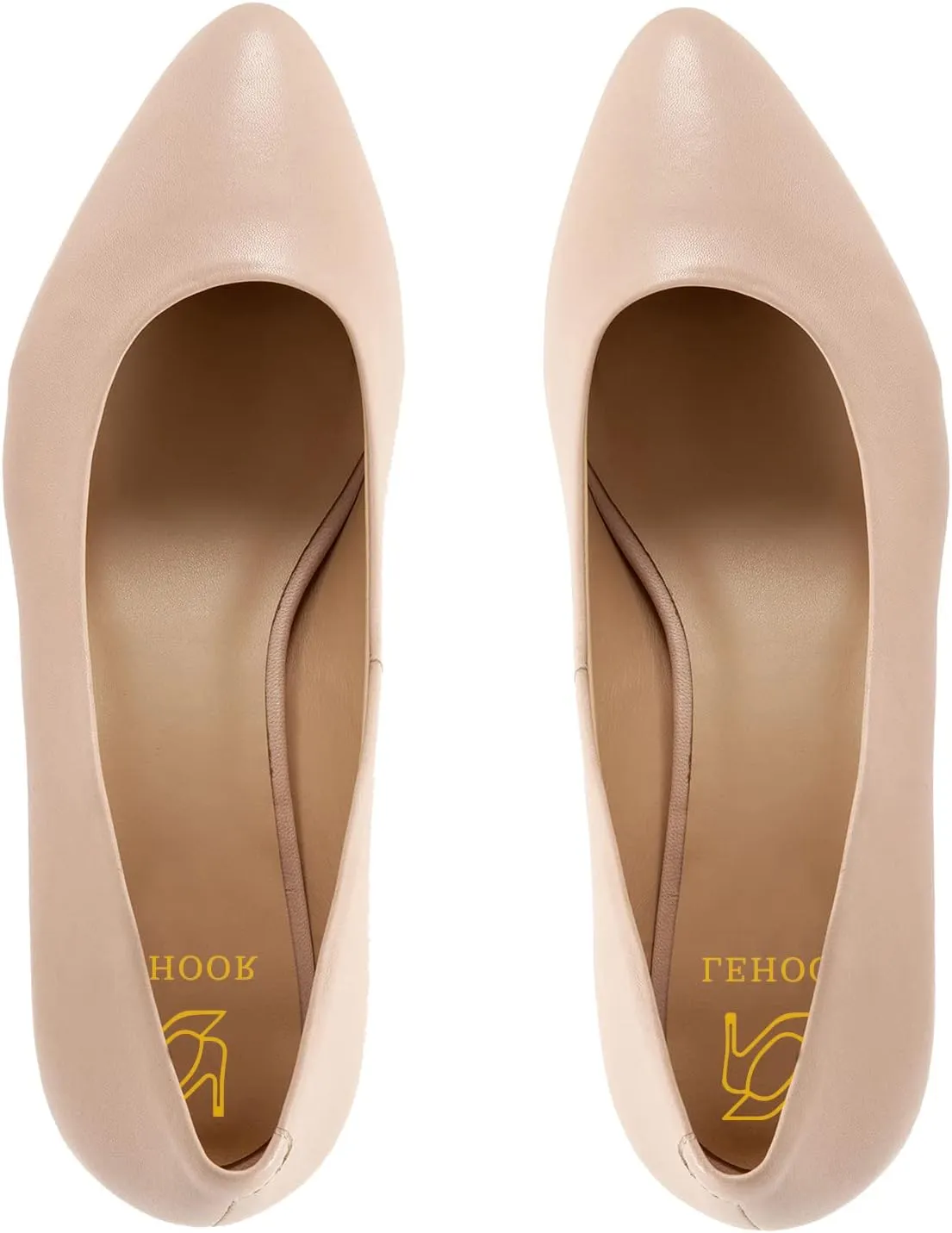 LEHOOR Women Low Chunky Block Heel Pumps Pointed Toe Slip On Flats Shoes Comfort 1.5 Inch Thick Heels Pointy Closed Toe Dress Sandals Suede Patent Office Work Pump Ladies Basic Classic Retro 4-11 M US