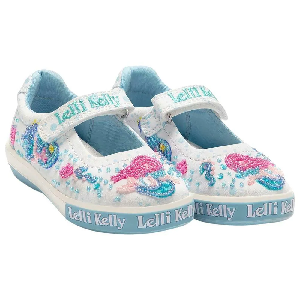 Lelli Kelly LK2029 (BA02) Adella Mermaid White Fantasy Canvas Shoes