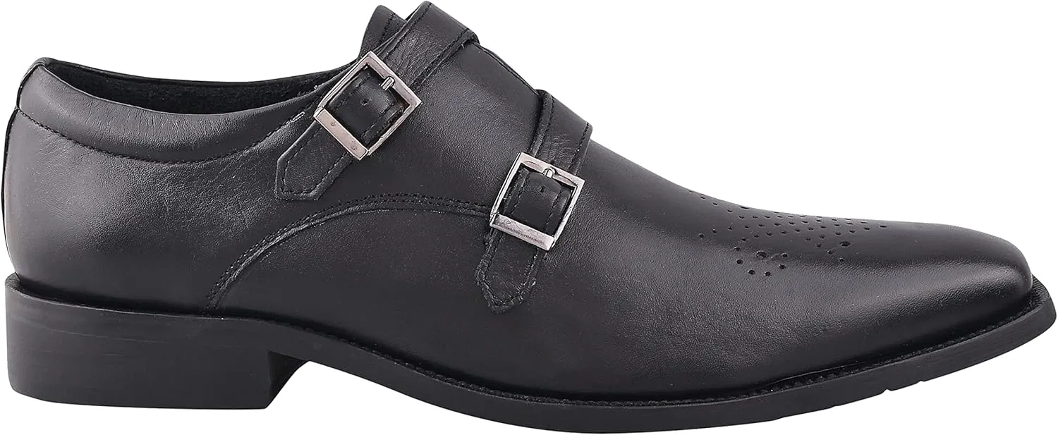 LIBERTYZENO Mens Animal Print Genuine Leather Adults Wingtip Monkstrap & Lace Up Dress Shoes for Prom Graduation