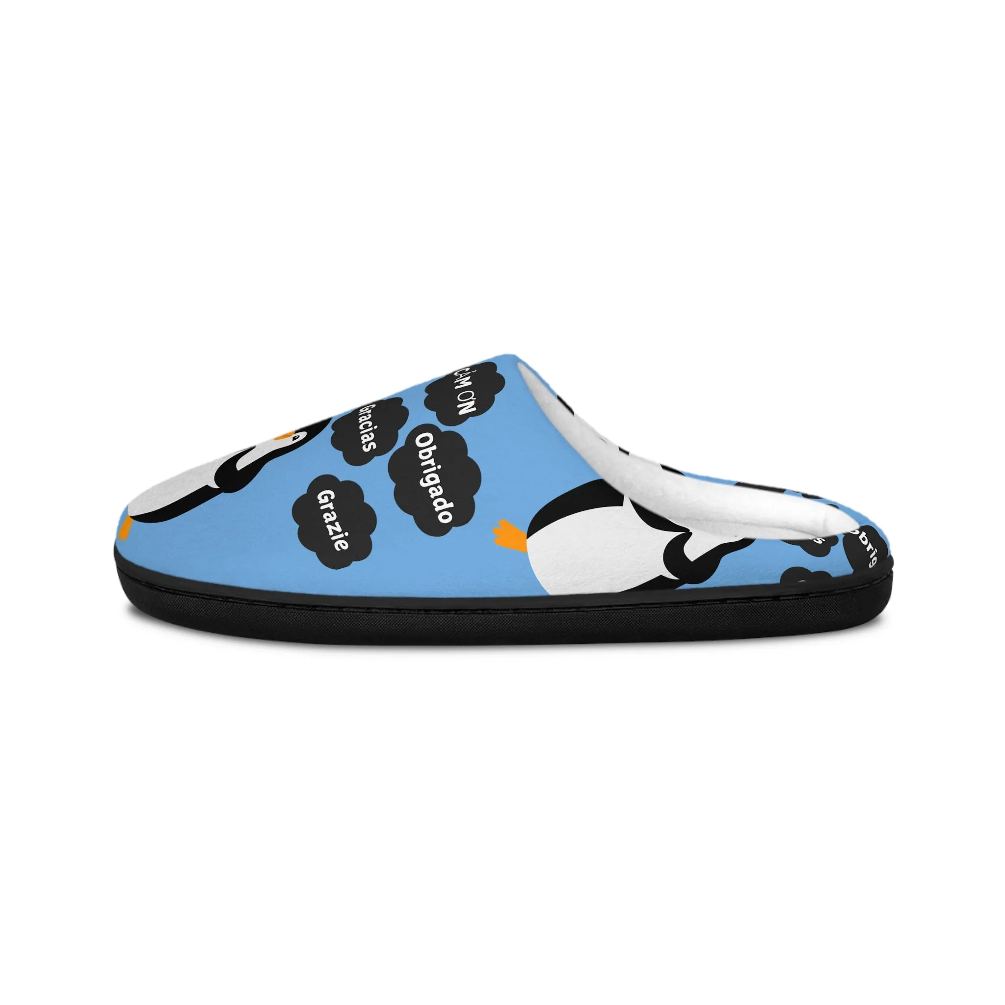 Light Blue Cute Penguin Women's Indoor Slippers - Cozy & Fun Home Footwear, Gifts for Friends, Gifts for Lovers