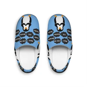 Light Blue Cute Penguin Women's Indoor Slippers - Cozy & Fun Home Footwear, Gifts for Friends, Gifts for Lovers