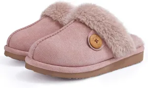 Litfun Fuzzy Slippers for Women with Memory Foam Winter Fluffy House Shoes Indoor Outdoor