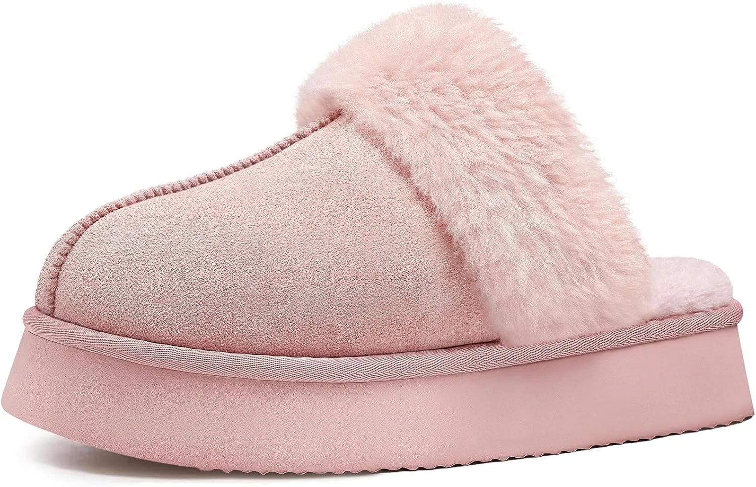 Litfun Womens Fuzzy Platform Slippers Fluffy Memory Foam Winter House Shoes for Indoor and Outdoor