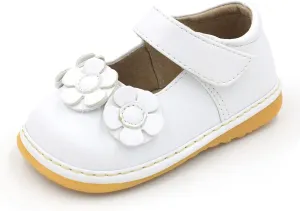 Little Mae's Boutique Mary Jane Squeaky Shoes for Toddler Girls, Ideal Walking Shoes with Removable Squeaker and Adjustable Strap - Soft Sole Shoes for Little Girls