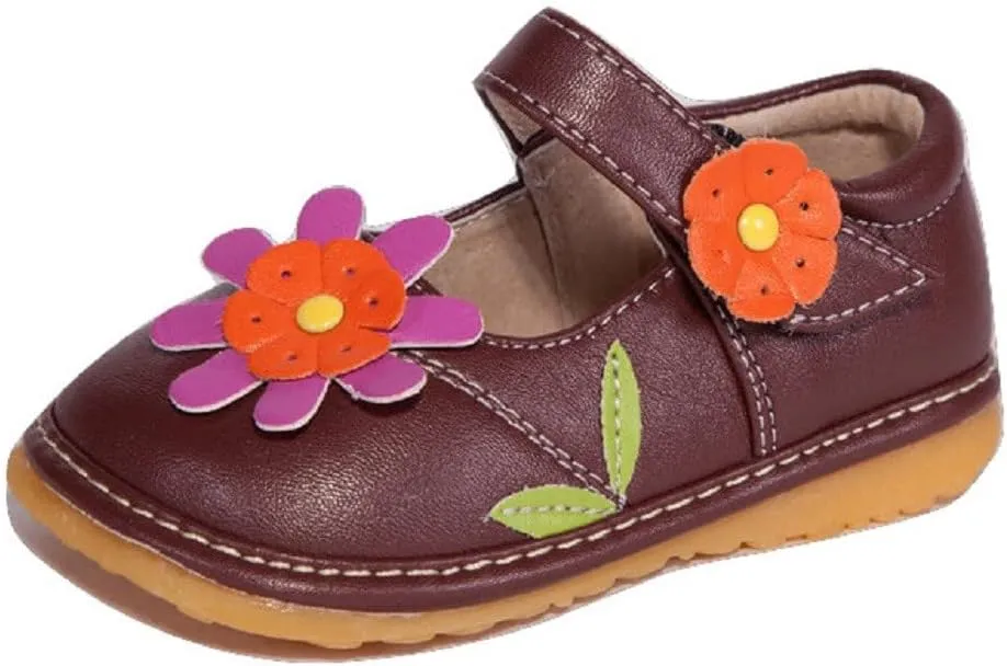 Little Mae's Boutique Mary Jane Squeaky Shoes for Toddler Girls, Ideal Walking Shoes with Removable Squeaker and Adjustable Strap - Soft Sole Shoes for Little Girls