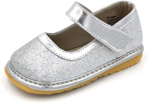 Little Mae's Boutique Mary Jane Squeaky Shoes for Toddler Girls, Ideal Walking Shoes with Removable Squeaker and Adjustable Strap - Soft Sole Shoes for Little Girls