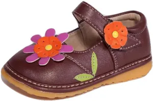 Little Mae's Boutique Mary Jane Squeaky Shoes for Toddler Girls, Ideal Walking Shoes with Removable Squeaker and Adjustable Strap - Soft Sole Shoes for Little Girls