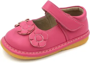 Little Mae's Boutique Mary Jane Squeaky Shoes for Toddler Girls, Ideal Walking Shoes with Removable Squeaker and Adjustable Strap - Soft Sole Shoes for Little Girls