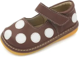 Little Mae's Boutique Mary Jane Squeaky Shoes for Toddler Girls, Ideal Walking Shoes with Removable Squeaker and Adjustable Strap - Soft Sole Shoes for Little Girls