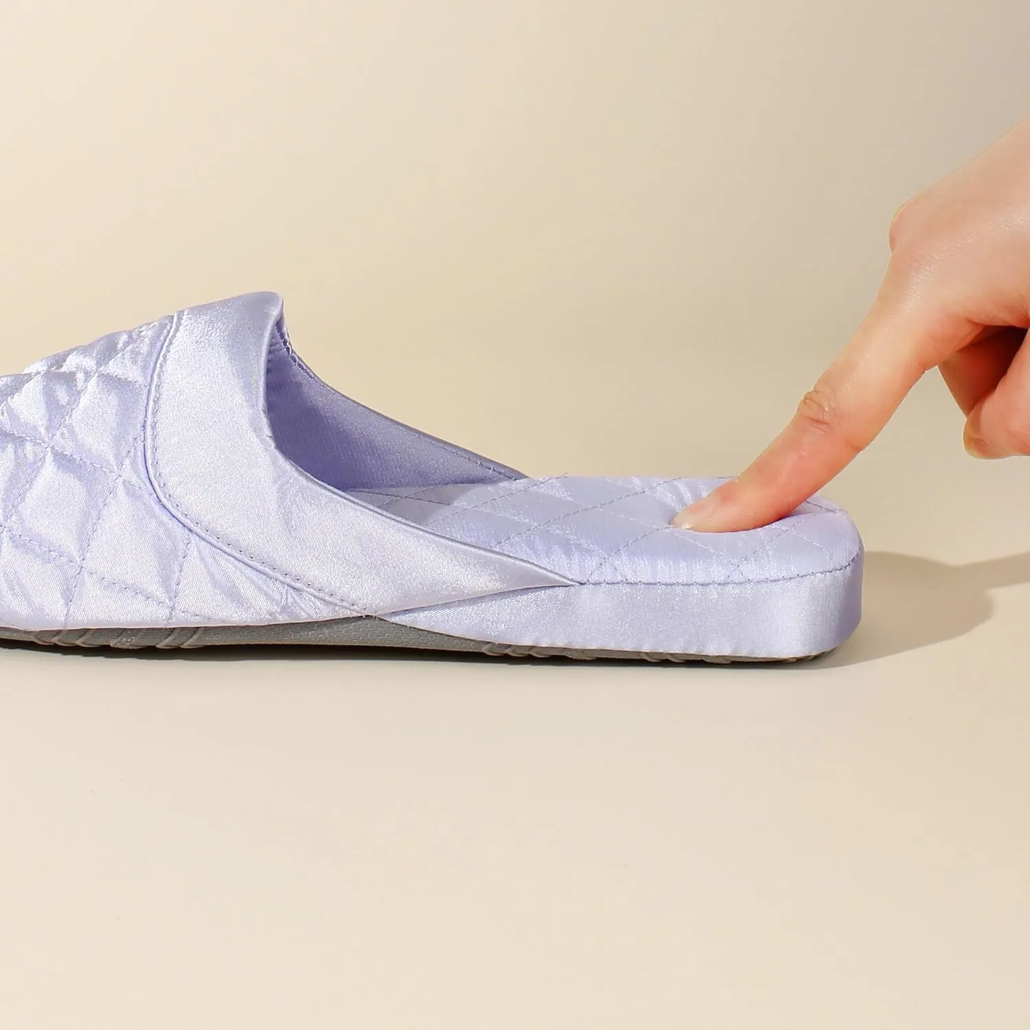LMOY Elegant Satin Women's Slippers Indoor, Soft Cotton, Intricate Stitching, Lightweight Design, And Non-slip