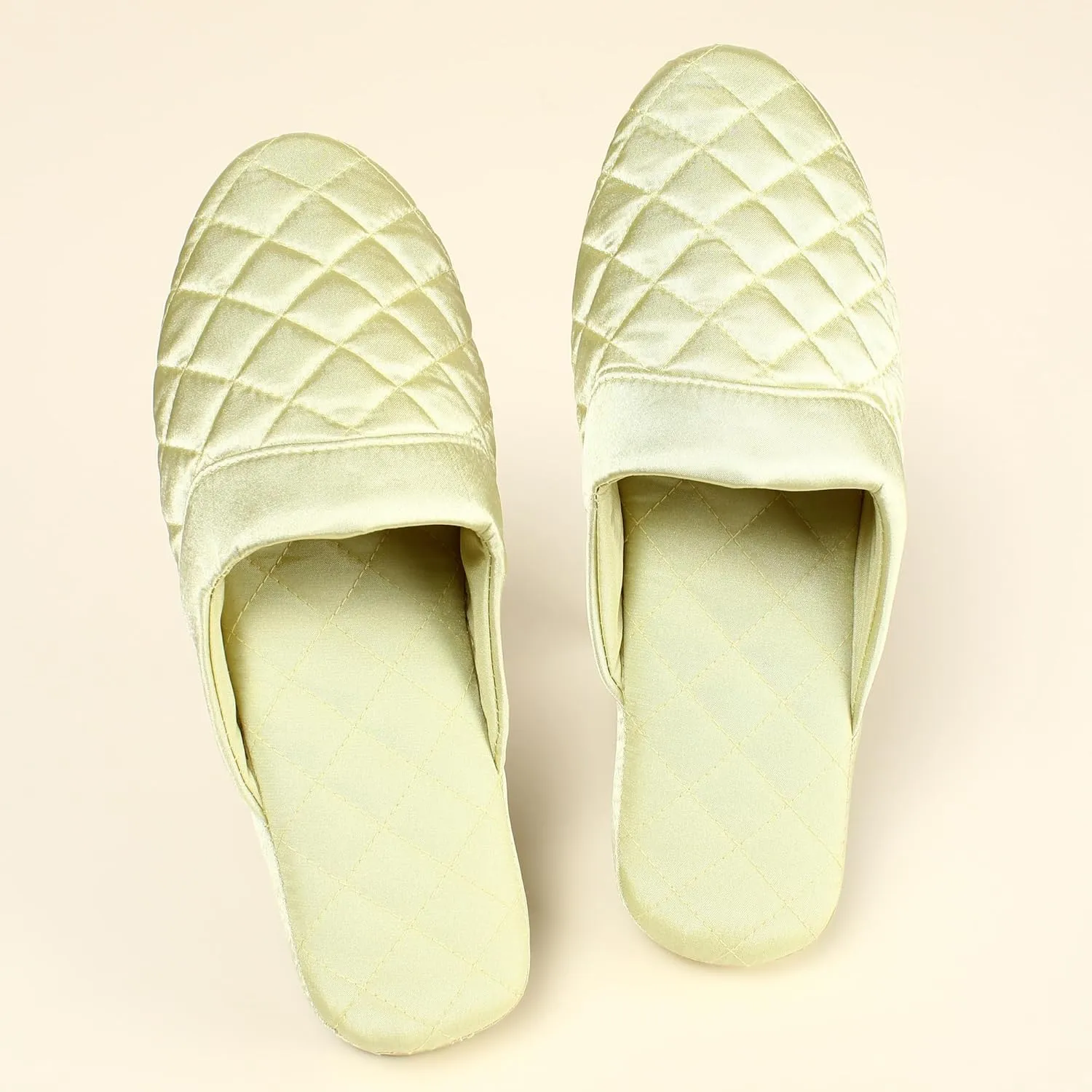 LMOY Elegant Satin Women's Slippers Indoor, Soft Cotton, Intricate Stitching, Lightweight Design, And Non-slip