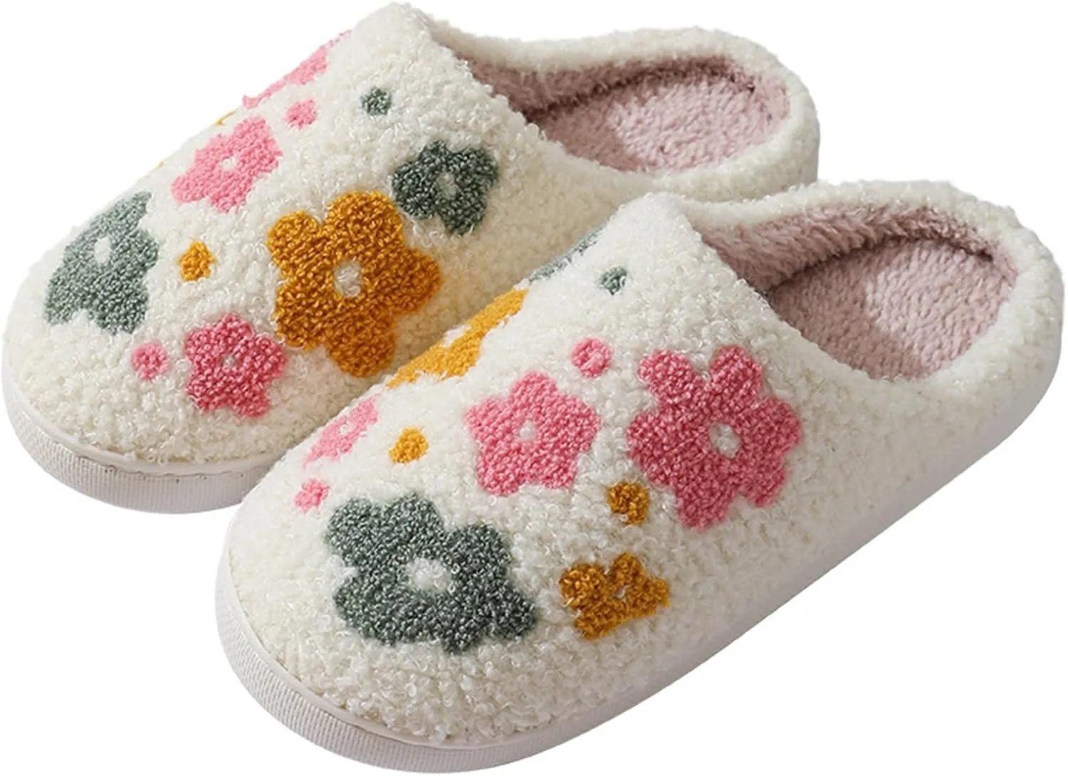 LNERIP Animal Slippers Fruit Slippers Plant Slippers Various Cartoon Patterns Fluffy Soft Memory Foam Retro Indoor Outdoor Home Couple Shoes