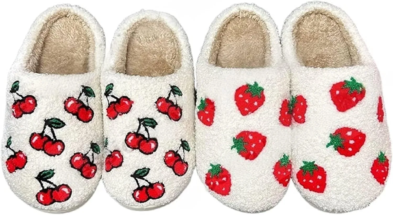 LNERIP Animal Slippers Fruit Slippers Plant Slippers Various Cartoon Patterns Fluffy Soft Memory Foam Retro Indoor Outdoor Home Couple Shoes