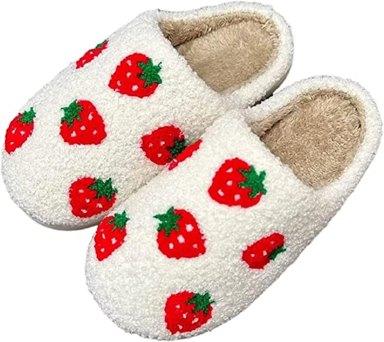 LNERIP Animal Slippers Fruit Slippers Plant Slippers Various Cartoon Patterns Fluffy Soft Memory Foam Retro Indoor Outdoor Home Couple Shoes