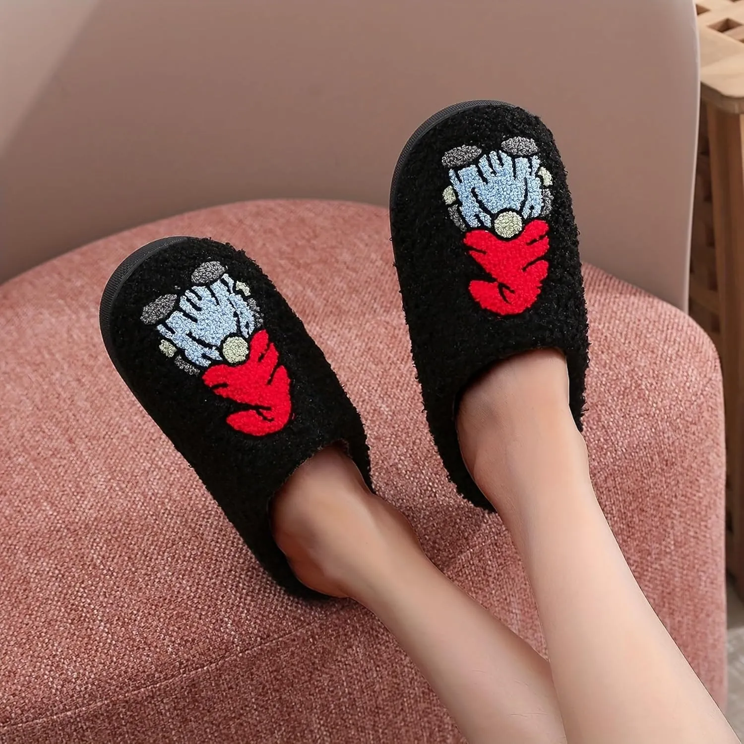 LNERIP Slippers Winter Womens Mens Fluffy Plush Slippers Animals Cute Cartoon House Slippers Cuddly Warm Shoes Indoor Outdoor Girls Women
