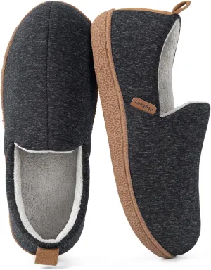 LongBay Women's Memory Foam House Shoes Cozy Brushed Jersey Slippers for Indoor Outdoor