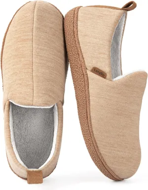 LongBay Women's Memory Foam House Shoes Cozy Brushed Jersey Slippers for Indoor Outdoor