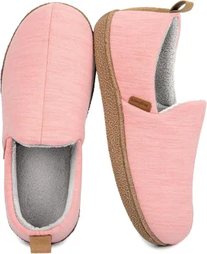 LongBay Women's Memory Foam House Shoes Cozy Brushed Jersey Slippers for Indoor Outdoor