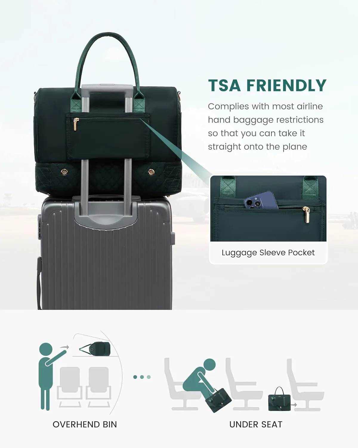 LOVEVOOK Travel Bag,Weekender Bag for Women Travel Duffle Bag with Shoe Compartment,Carry on Overnight Bag with Wet Pocket,Gym Yoga Duffel Bag,Hospital Bags for Labor and Delivery,3 Pcs Set