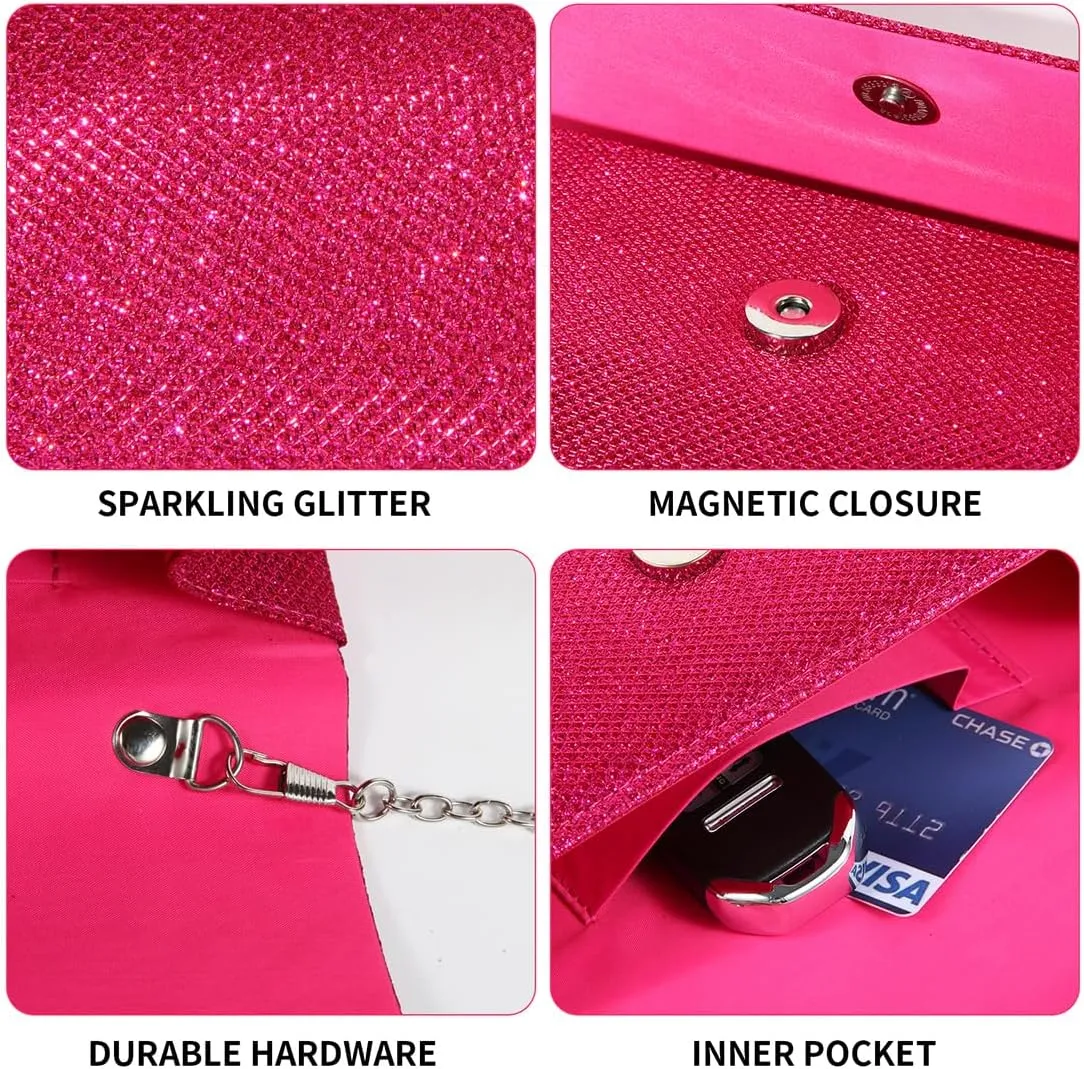 lovyoCoCo Evening Bag Clutch Purses for Women Ladies Sparkling Party Handbag Wedding Bag