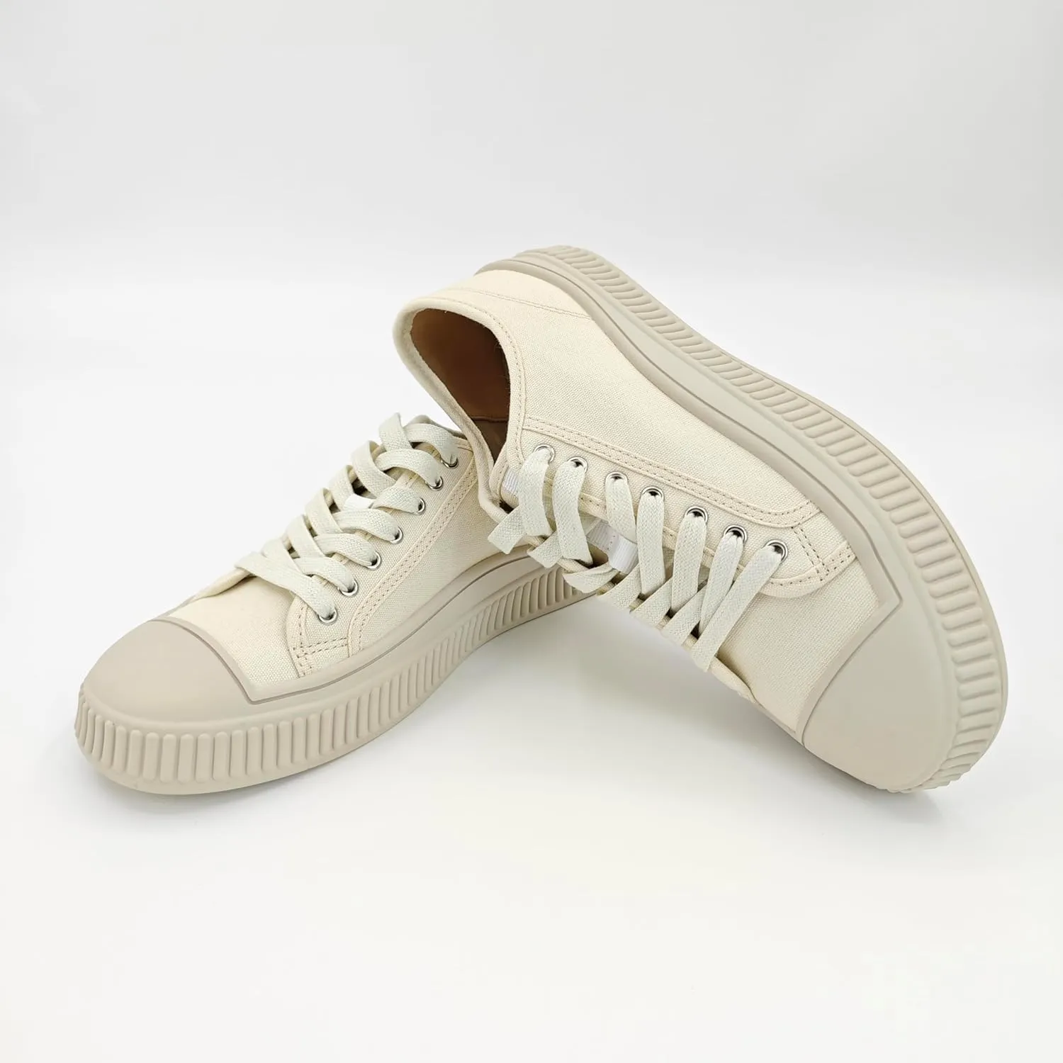 Low Top Fashion Canvas Sneakers for Women, Lace up Casual Walking Shoes