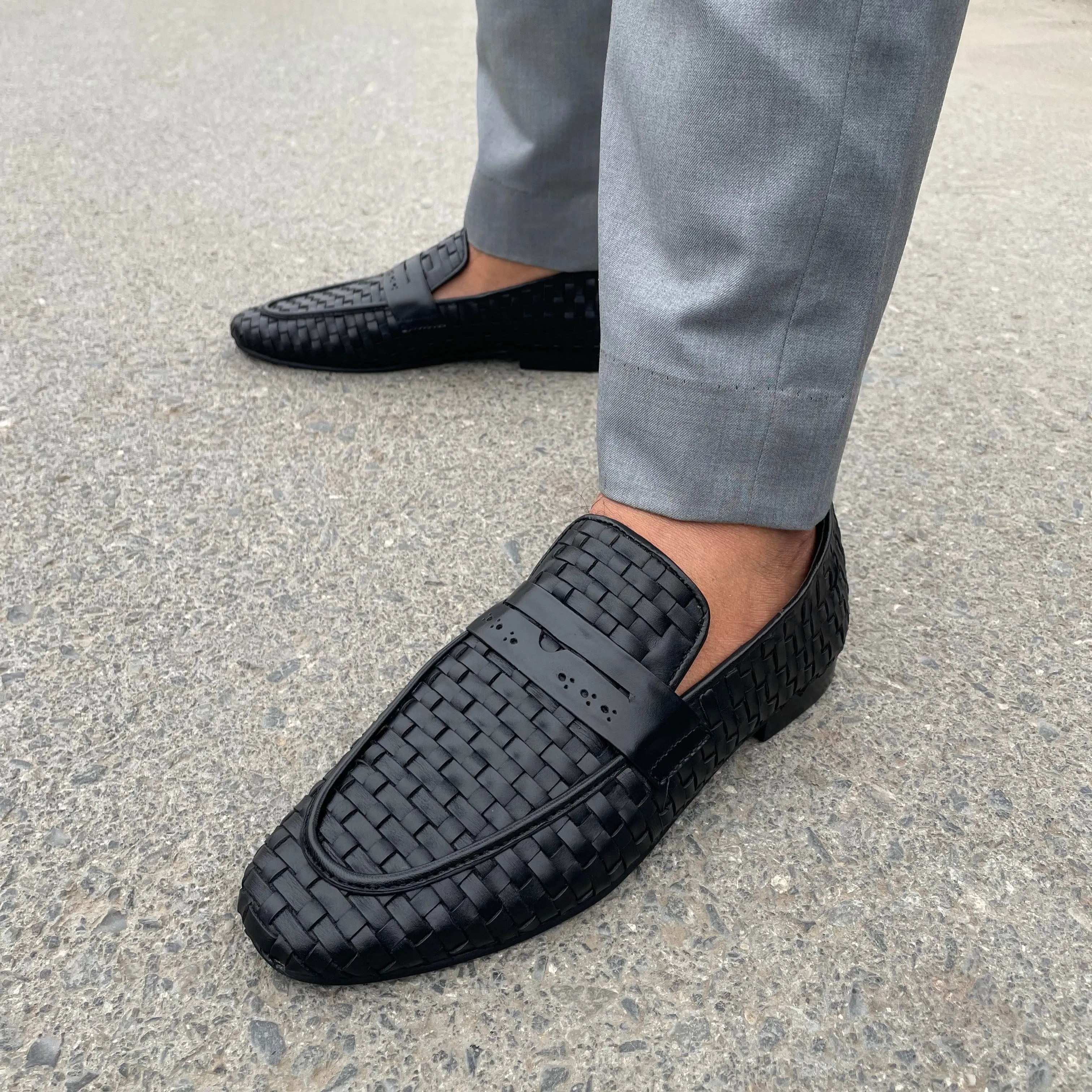 LS Pure Leather Handmade knitted Formal Shoes LS-818