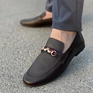 LS Pure Leather Handmade Walnut Buckle Formal Shoes LS-423