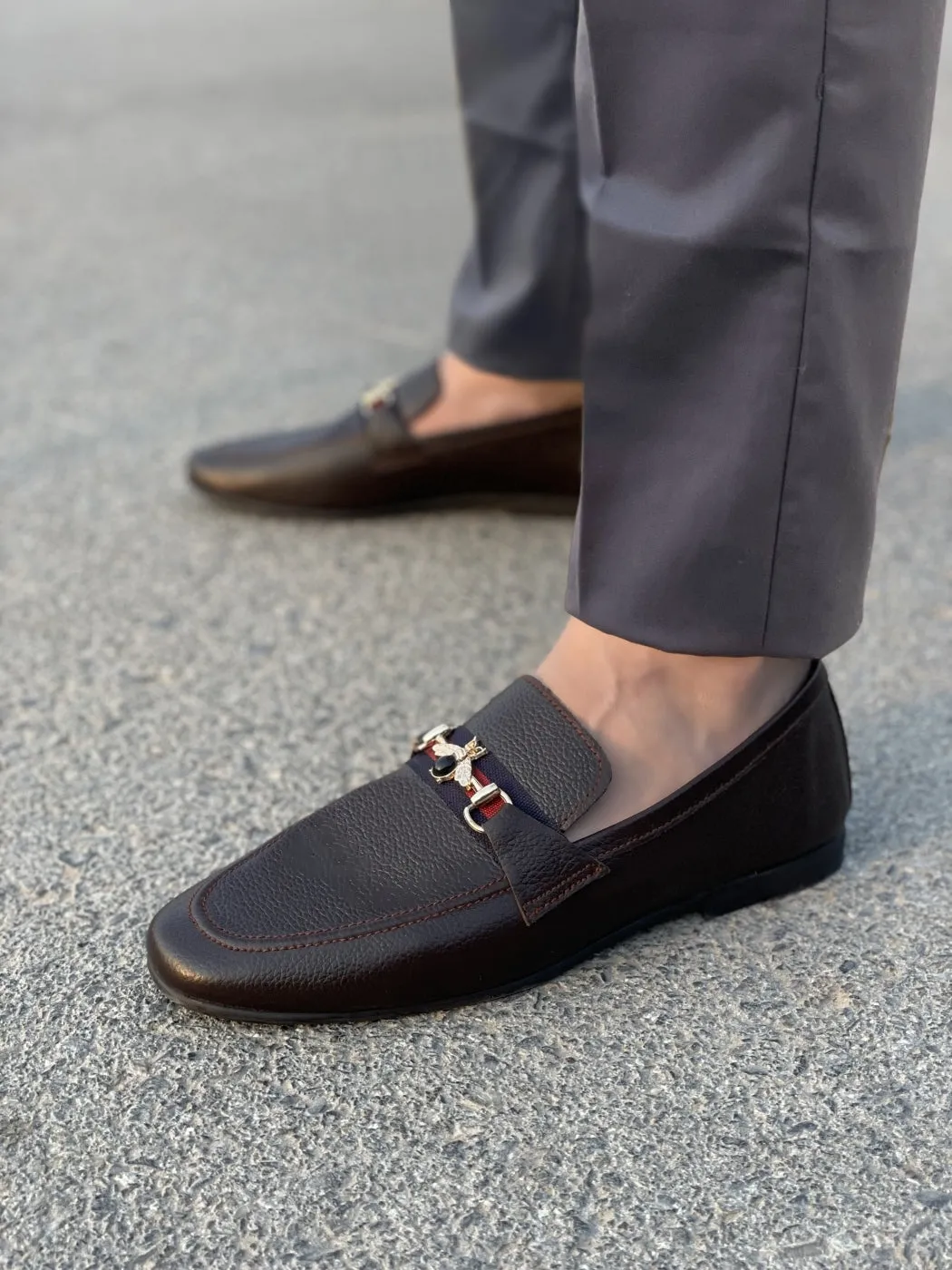 LS Pure Leather Handmade Walnut Buckle Formal Shoes LS-423
